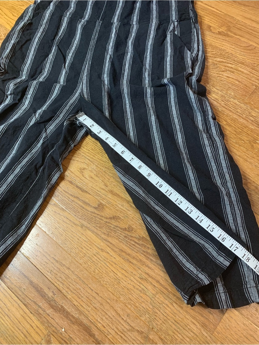 Joe Fresh Black & White Striped Wide Leg Jumpsuit - Linen Blend - Large - Picture 5 of 7